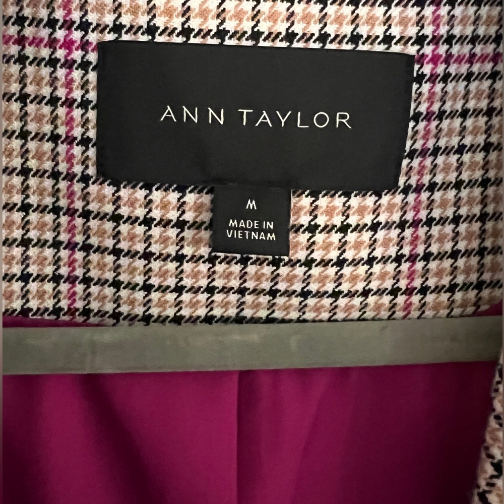 Ann Taylor Checked Double Breasted Chesterfield C… - image 2